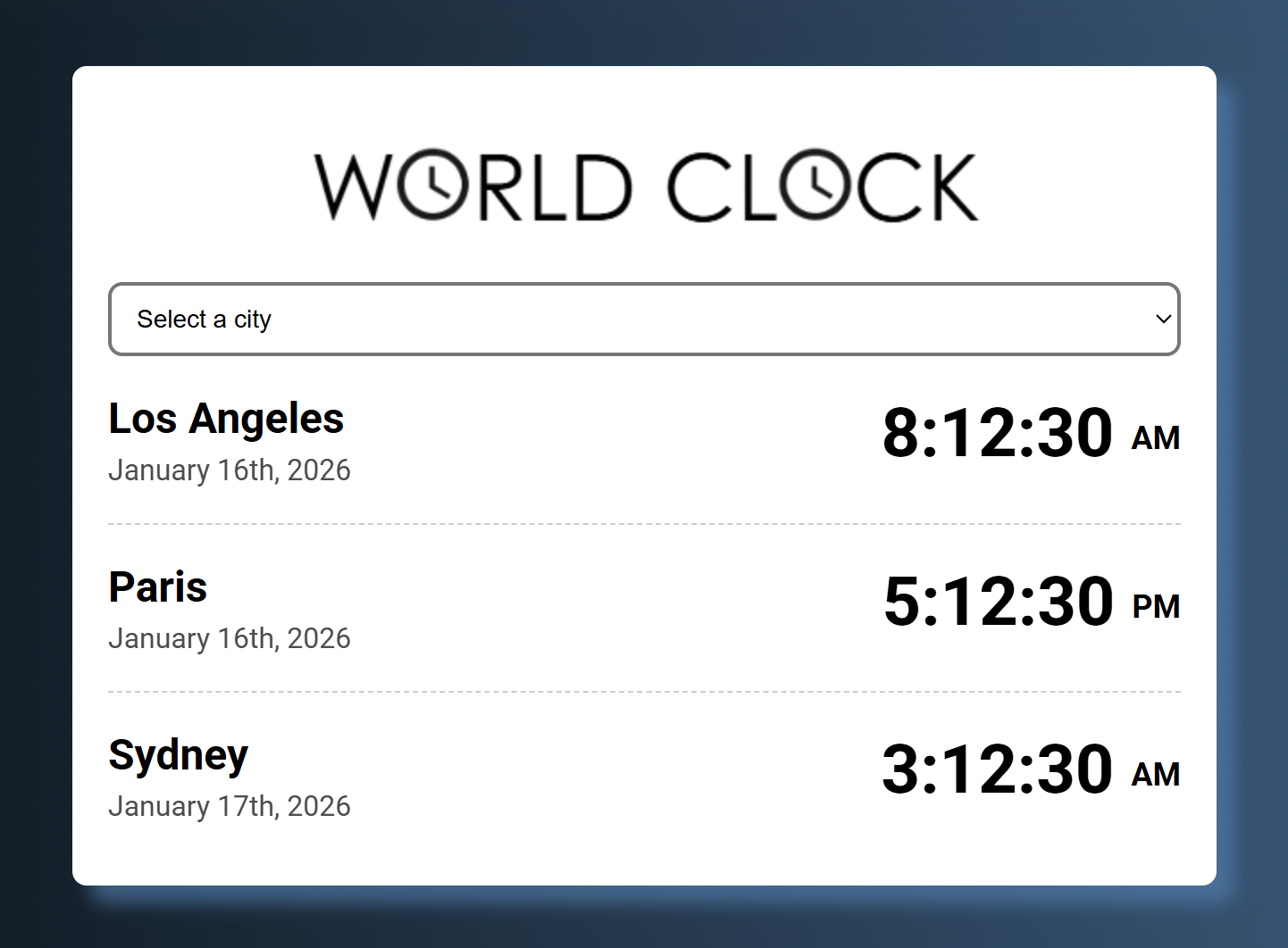 World Clock App